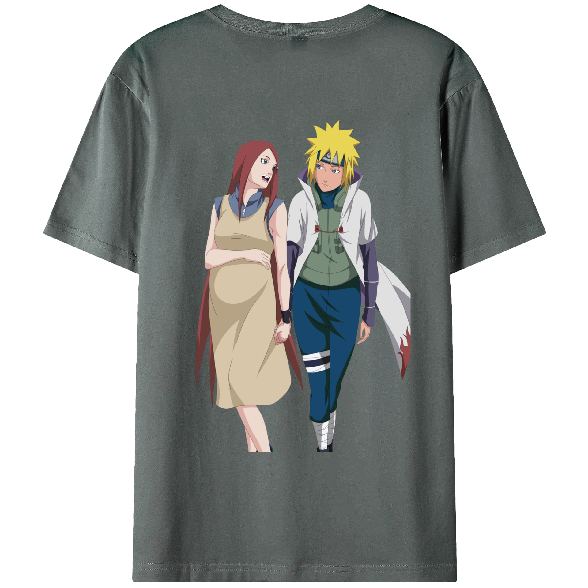 （画像用） NARUTO -ナルト- 波風 ミナト Namikaze Minato 綿100％ メンズ半袖Tシャツ（バックプリント） 通気性